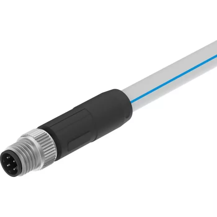 Festo NEBC Cable, 4 Cores, 300 mm, Grey/Silver TPE-U Sheath, AWG22, NEBC-D8G4-ES-0.3-N-S-D8G4-ET