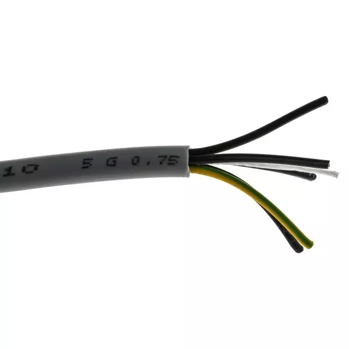 RS PRO Control Cable 5 Cores 0.75 mm² YY Unscreened 50 m Grey PVC Sheath 18 AWG, 8274278