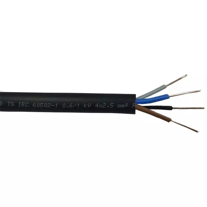 RS PRO 4 Core Power Cable 50 m 6 mm² Black 1 kV, 600 V, 9028316