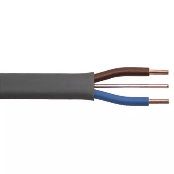Prysmian Twin Earth 100m 2+E Core Grey PVC Power Cable +70°C, 20147717