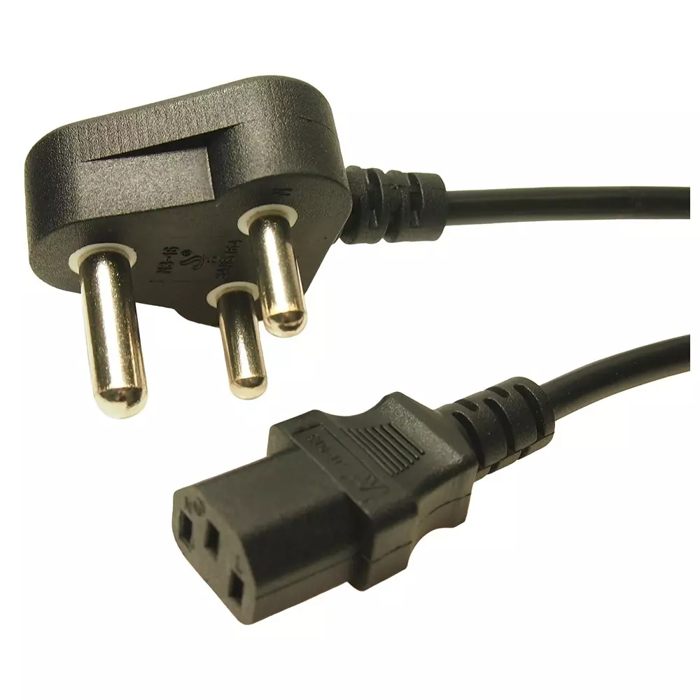 MULTICOMP PRO Mains Power Cord Mains Plug, South Africa to IEC 60320 C13 2 m Length, MP-FCR72030