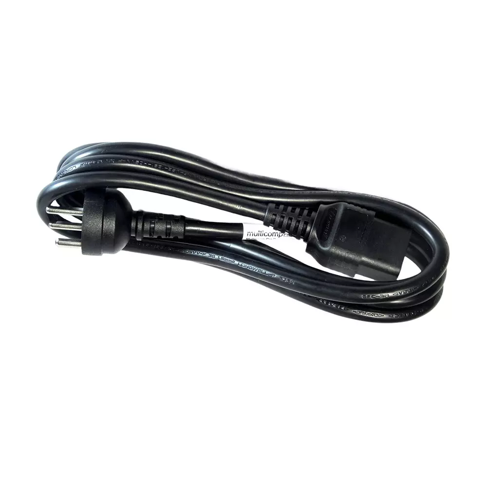 MULTICOMP PRO Mains Power Cord 0 Black 2 m Length, GW-151853