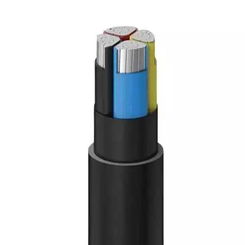 GVD Aluminium Unarmoured Power Cable Black Color 4 Core 4 Sq. mm Nominal Area and 45 m Length