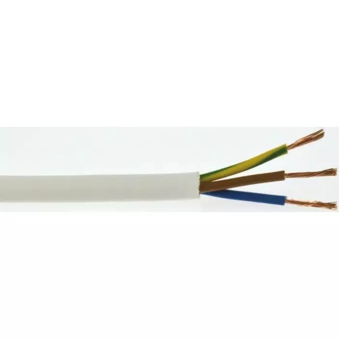 RS PRO 3 Core Power Cable 100 m 0.75 mm² White 300 V, 500 V, 7756110