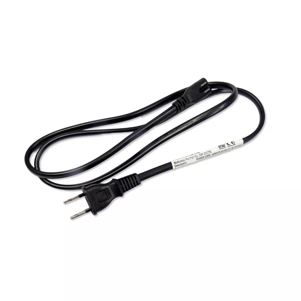 MULTICOMP PRO Mains Power Cord Mains Plug, Japan to IEC 60320 C7 Black 1 m Length, GW-151779