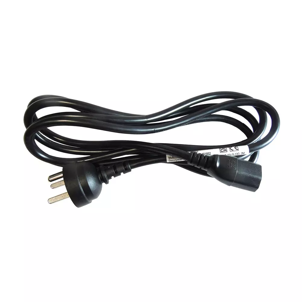 MULTICOMP PRO Mains Power Cord Mains Plug, Denmark to IEC 60320 C13 Black 2 m Length, GW-151852