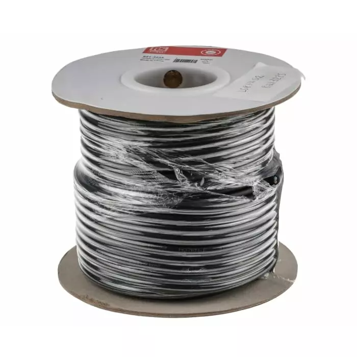 RS PRO 2 Core Power Cable 50 m 1 mm² Black 450/750 V AC, 8213235