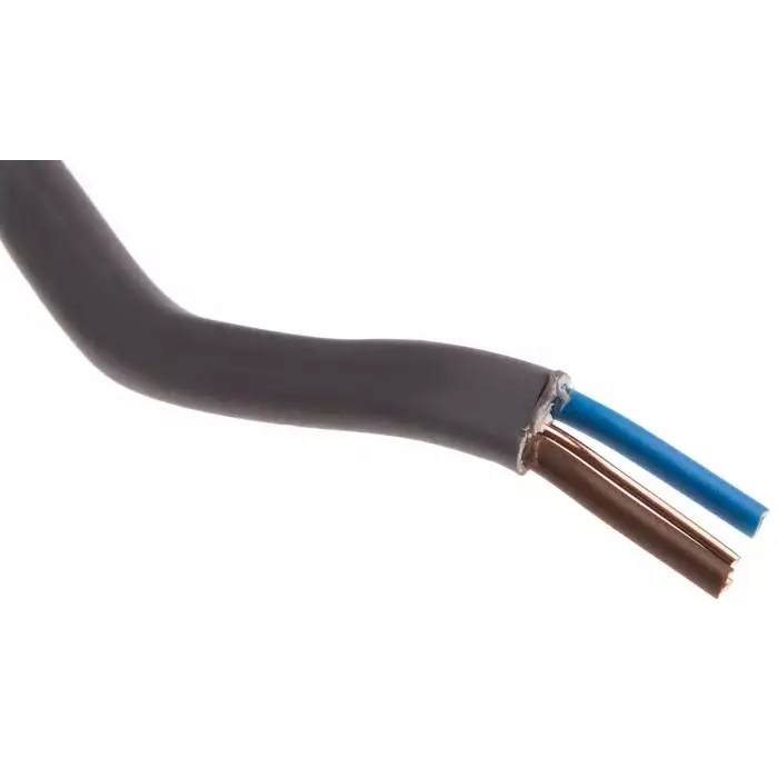 Prysmian Twin Earth 10m 2+E Core Grey PVC Power Cable +70°C, 20147238