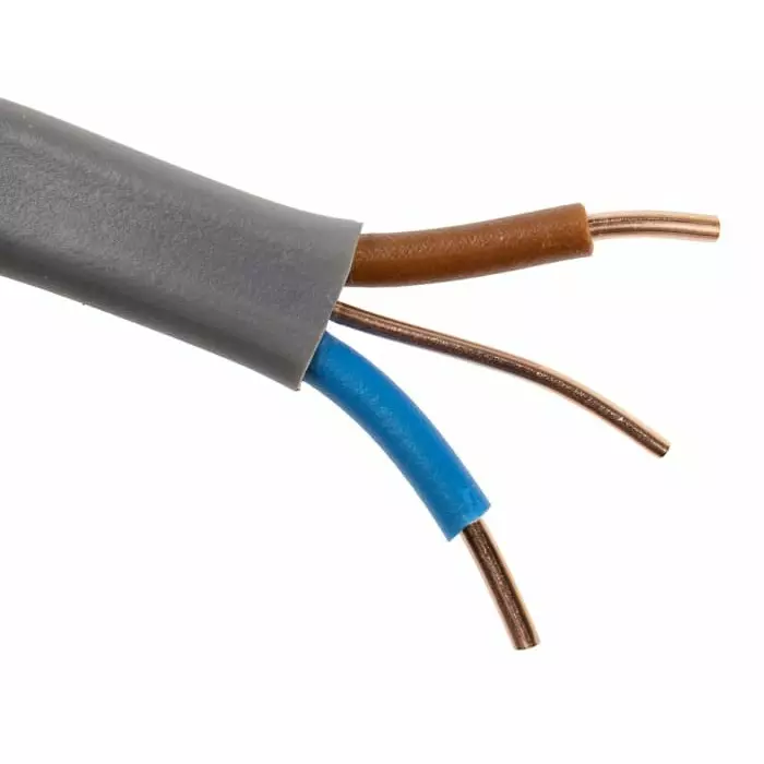 Prysmian Twin Earth 10m 2+E Core Grey PVC Power Cable +70°C, 20147238