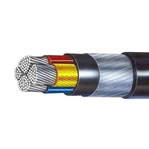 RR Kabel Armoured Power Cable Black Solid Aluminum Conductor 35 Sq. mm 3.5 Core and 100 m Length, A2XWaY