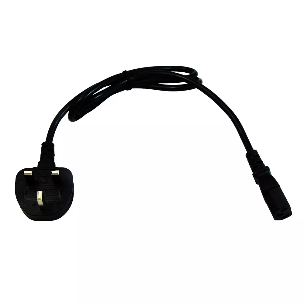 MULTICOMP PRO Mains Power Cord UK Plug to IEC 60320 C13 Black 1 m Length, MP015751