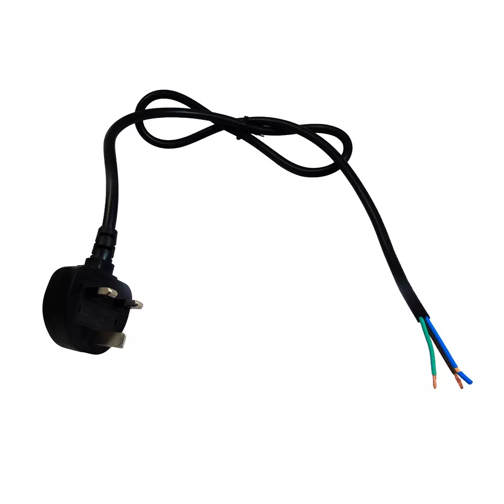 MULTICOMP PRO Mains Power Cord UK Plug to Free End Black 2 m Length, MP015740