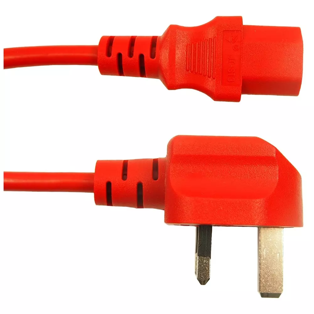 MULTICOMP PRO Mains Power Cord UK Plug to IEC 60320 C13 Red 500 mm Length, MP008770