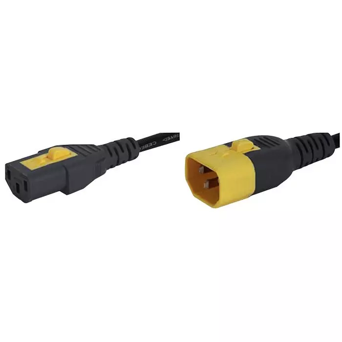 SCHURTER Extension Lead, V-Lock, C13, 2M, Blk, 6051.2007