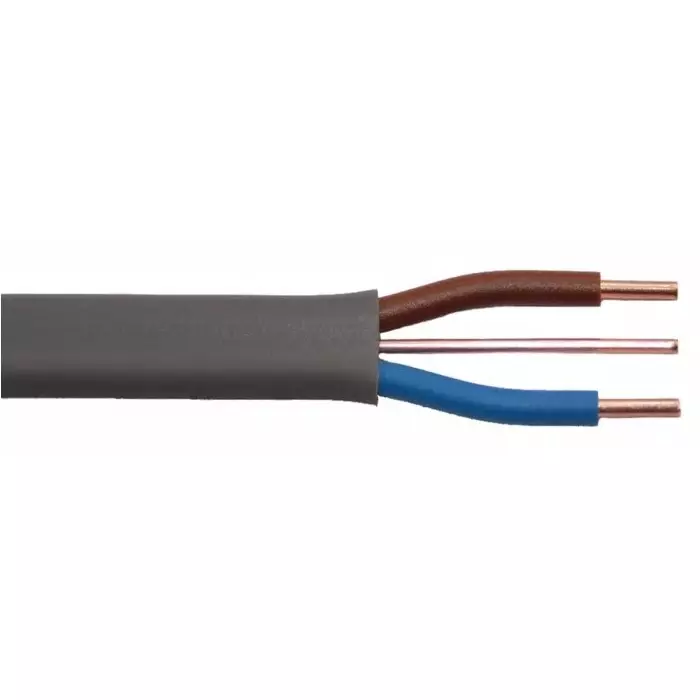 Prysmian Twin Earth 50m 2+E Core Grey PVC Power Cable +70°C, 20145159