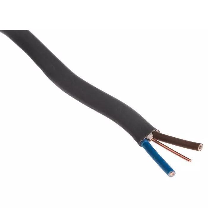 Prysmian Twin Earth 10m 2+E Core Grey PVC Power Cable +70°C, 20147231