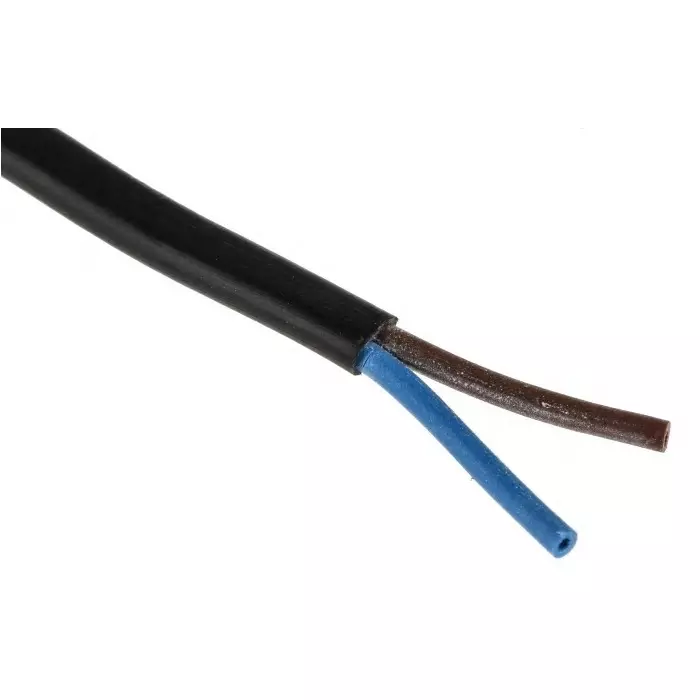 RS PRO 2 Core Power Cable 100 m 0.75 mm² Black 300 V, 8114356