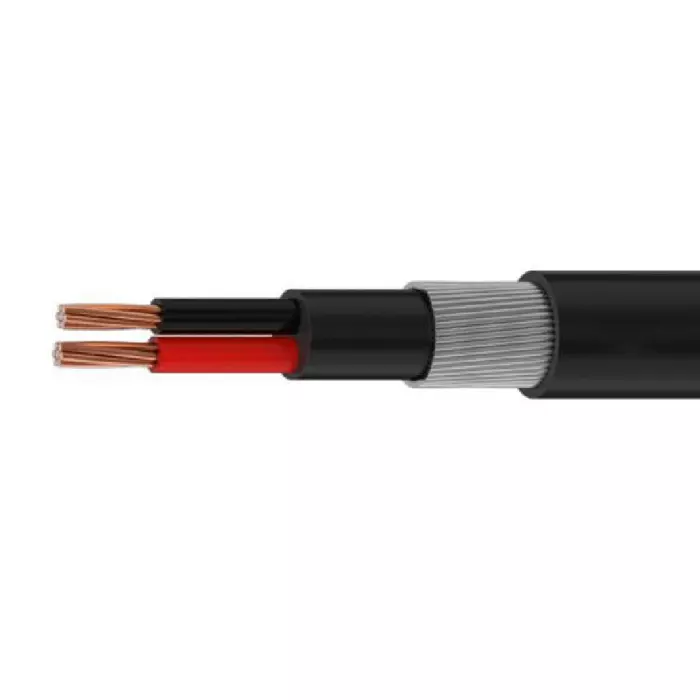 GVD Copper Armoured Power Cable Black Color 2 Core 10 Sq. mm Nominal Area and 90 m Length