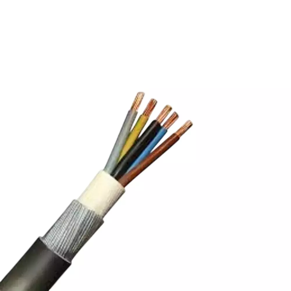 RR Kabel Armoured Power Cable Black Solid Copper Conductor 16 Sq. mm 5 Core and 100 m Length, 2XWY