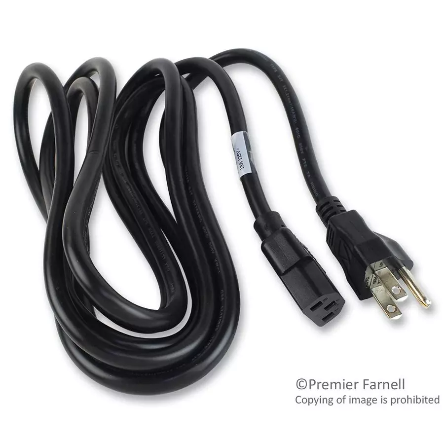 VOLEX Power Cord Nema5-15P/Iec, 3M, 13A, BlACk, 17503 10 B1