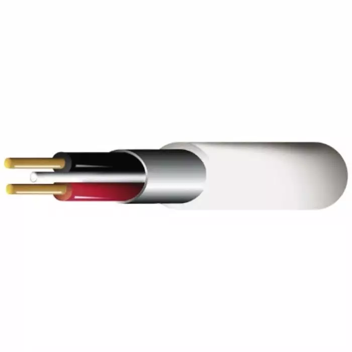 Prysmian FP200 Fire Performance 100m 2 Core White Power Cable +70°C, 20145512