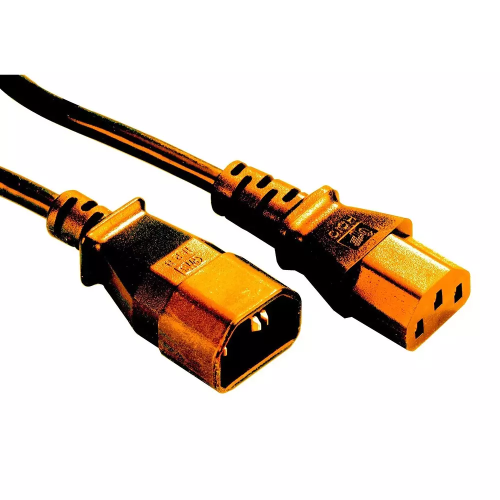 MULTICOMP PRO Mains Power Cord IEC 60320 C14 to IEC 60320 C13 Orange 1 m Length, GW-151804