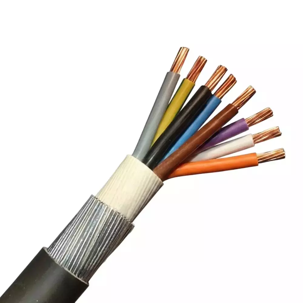 GVD Copper Armoured Power Cable Black Color 8 Core 1.5 Sq. mm Nominal Area and 90 m Length