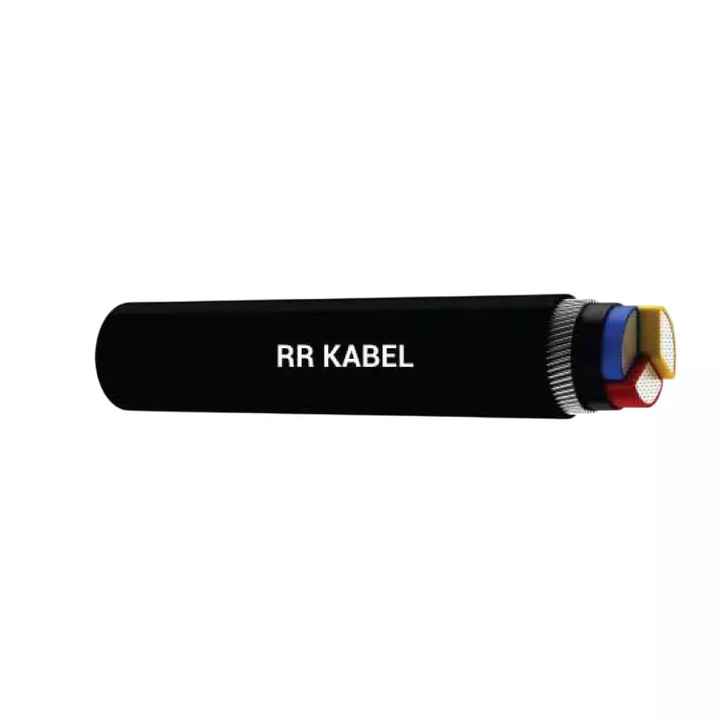 RR Kabel Armoured Power Cable Black Solid Aluminum Conductor 10 Sq. mm 3 Core and 100 m Length, A2XWaY