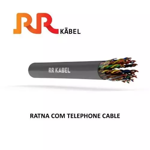 RR Kabel 90 m Industrial Switchboard and Telephone Cable Ratna Com Series 0.5 mm Diameter and 10 Pairs, Grey