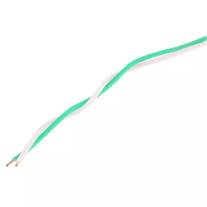 Decelect 2 Core Telephone Cable 1/0.5 mm Green/White Sheath 100m, SPE191370 (Pack of 100)
