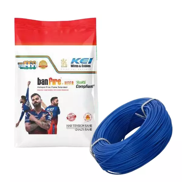 KEI Zero Halogen Fire Retardant (ZHFR)/HFFR Multistrand Cable Banfire-HFFR 2.5 Sq. mm 1 Core Blue (300 m)