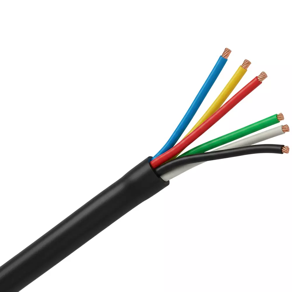 KEI Flexible Industrial Multistranded Cable ZHFR/HFFR Thermoplastic Compound Sheathed 1.50 mm² 6 Core Black (100 m)