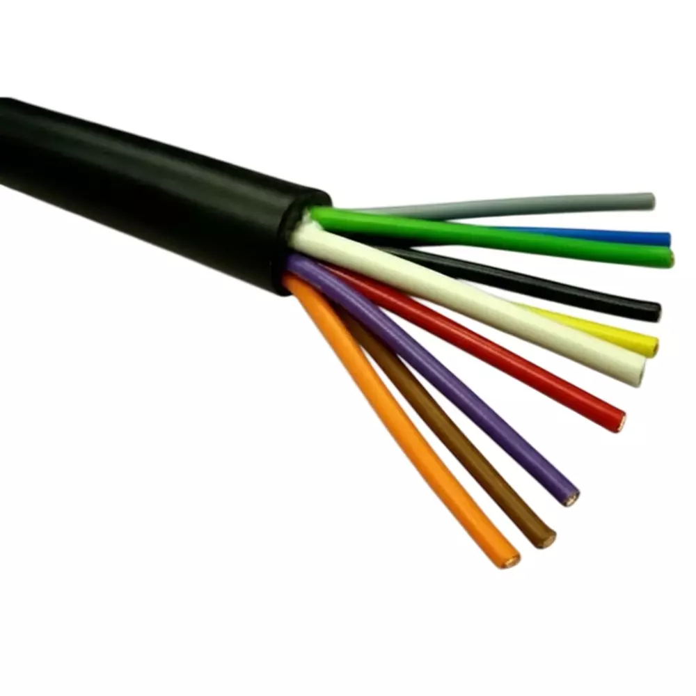 KEI Flexible Industrial Multistranded Cable ZHFR/HFFR Thermoplastic Compound Sheathed 0.75 mm² 10 Core Black (100 m)