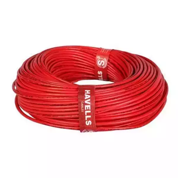Havells Lifeline Plus 0.5 Sq. mm 1 Core Flame Retardant HRFR House Cable Red, 90 m