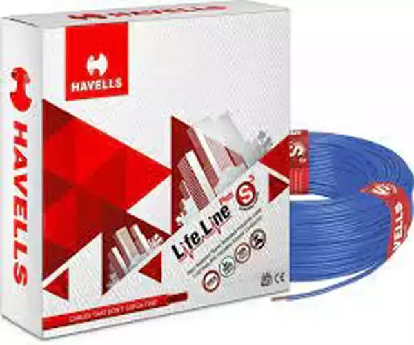 Havells Lifeline Plus 0.5 Sq.mm 1 Core Flame Retardant HRFR House Cable Blue, 90 m