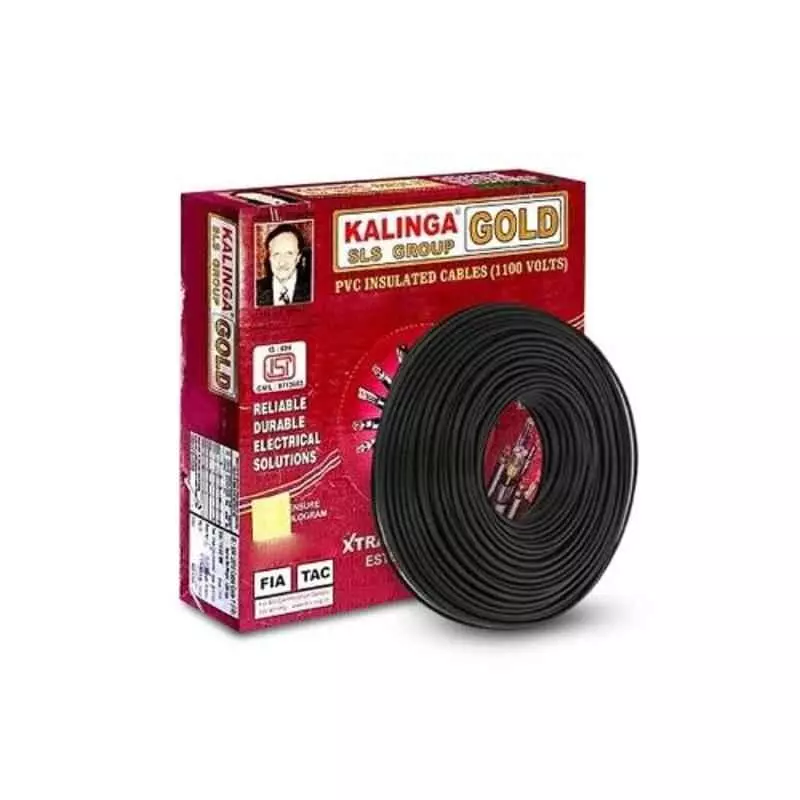 Kalinga Gold 2.5 Sq.mm 1 Core Flame Retardant (FR) House Cable Black (90 m)