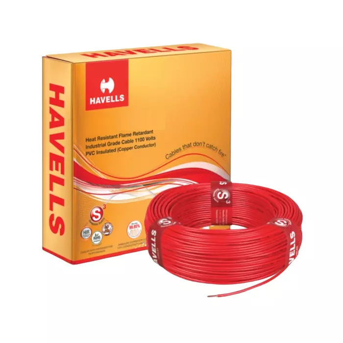 Havells Life Line 2 Sq.mm 1 Core Flame Retardant (FR) Industrial Cable Red, 200 m