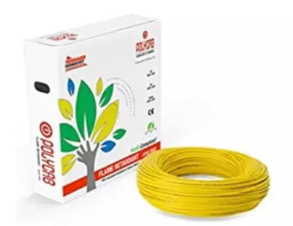 Polycab 1 Sq.mm 1 Core HR-FR-LSH-LF Green Wire Yellow (180 m)