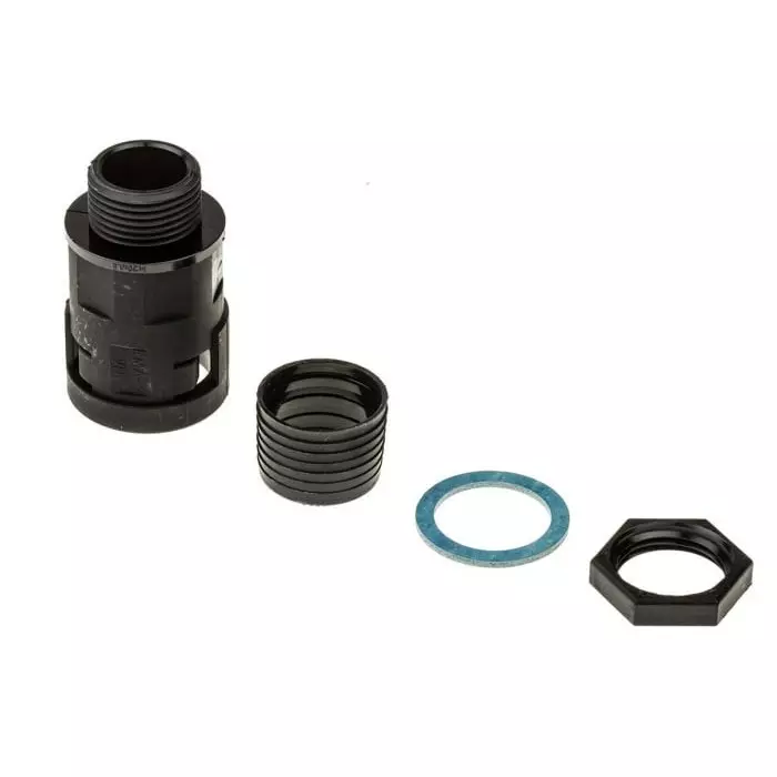 PMA Straight Conduit Fitting 17 mm Nominal Size M20 PA 6 Black IP68 Rating, BVNV-M207 (Pack of 4)