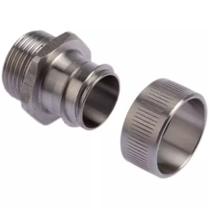Kopex Straight Conduit Fitting 20 mm Nominal Size M20 316 Stainless Steel Metallic IP40 rating, 7TCA297070R0046GFMS0404 (Pack of 2)