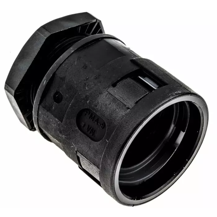 PMA Straight Conduit Fitting 29 mm Nominal Size M32 PA 6 Black IP68 Rating, BVNV-M329 (Pack of 4)