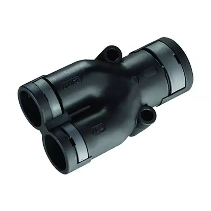 Kopex V Piece Conduit Fitting 23 mm Nominal Size 2xM6 Nylon 12 Black IP68 rating, 7TCA297120R0390BEYR050404 (Pack of 4)