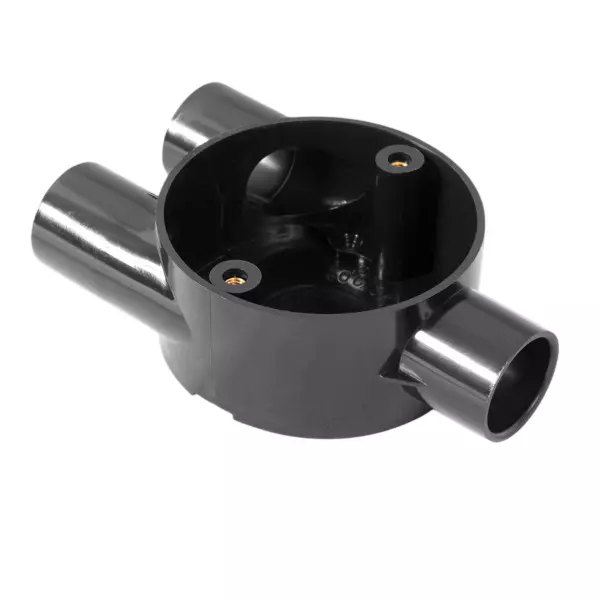 Polycab Circular Box Y Type 20 mm Outer Diameter 3 Ways UPVC Material Black Color (Pack of 20 Pcs), CFT2520001