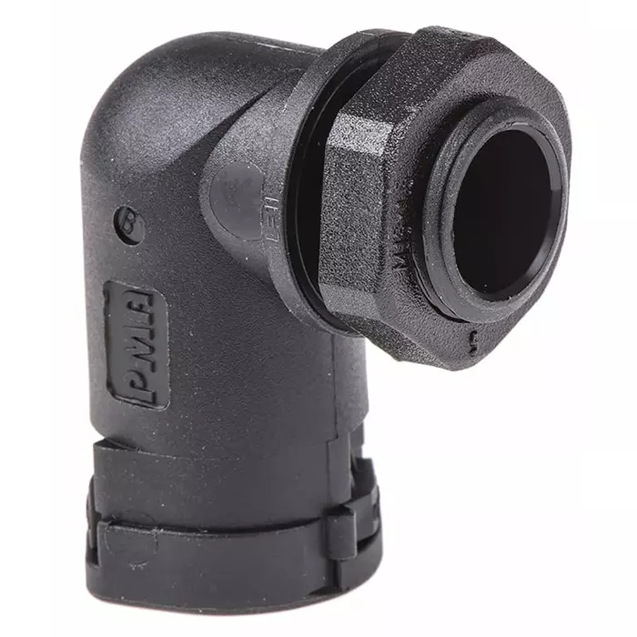 PMA 90Â° Elbow Conduit Fitting 16 mm Nominal Size M16 PA 6 Black IP66 Rating, ALWD-M162 (Pack of 4)