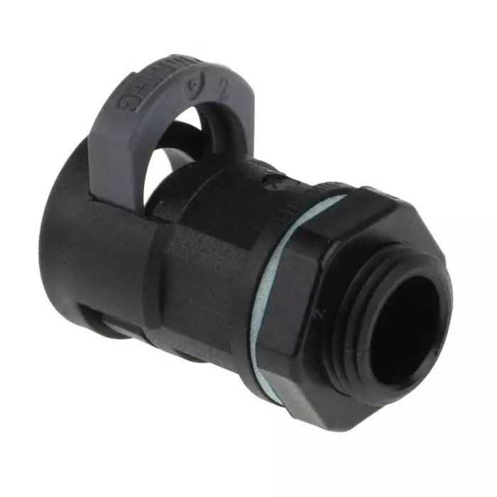 PMA Straight Conduit Fitting 12 mm Nominal Size M16 PA 6 Black IP68 Rating, BVNV-M162 (Pack of 4)