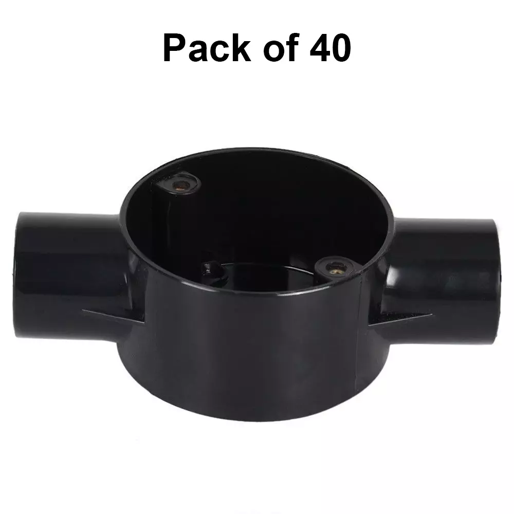polycab-circular-box-through-type-20-mm-outer-diameter-2-ways-pp-polypropylene-material-non-isi-black-color-pack-of-40-pcs-cft3420001