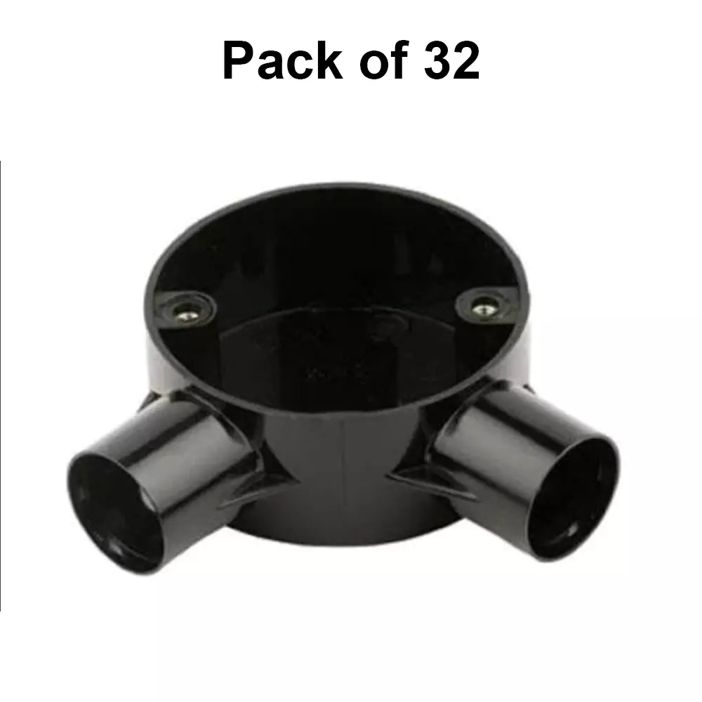 polycab-circular-box-angle-type-25-mm-outer-diameter-2-ways-pp-polypropylene-material-non-isi-black-color-pack-of-32-pcs-cft3325001