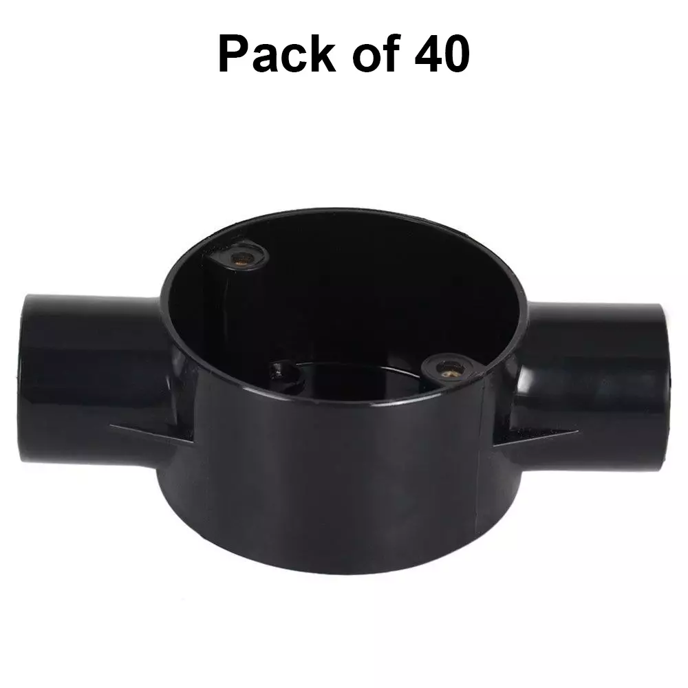 polycab-circular-box-through-type-19-mm-outer-diameter-2-ways-pp-polypropylene-material-non-isi-black-color-pack-of-40-pcs-cft3819001