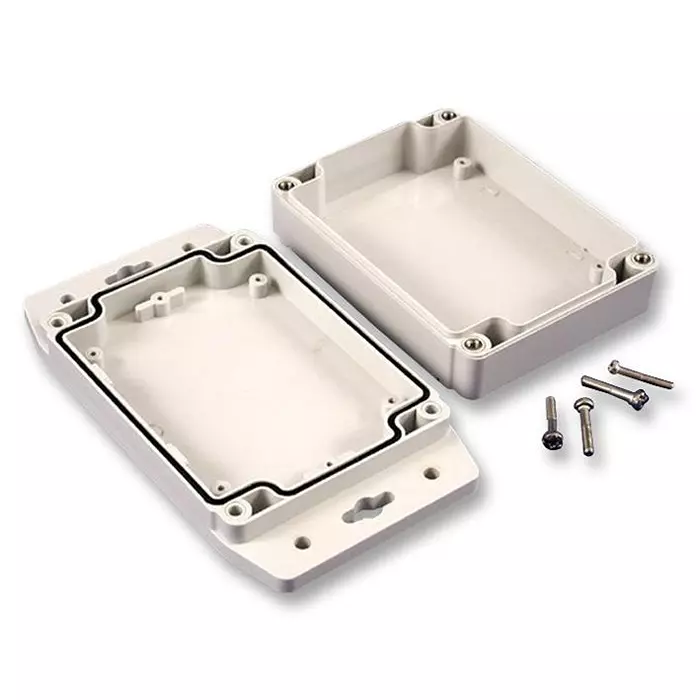 HAMMOND Plastic Enclosures BOX, FLANGED, PC, IP68, 1555C2F22GY