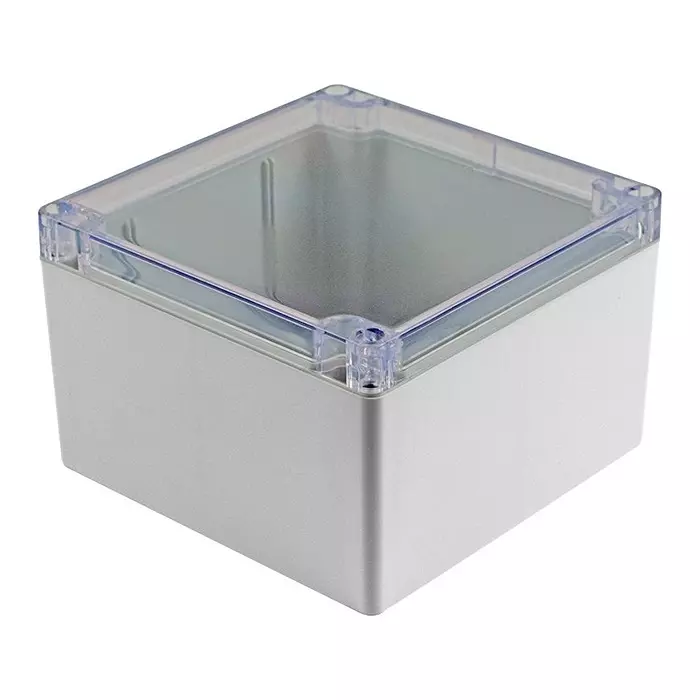 HAMMOND Plastic Enclosures SMALL ENCLOSURE, PC, GREY/CLEAR, 1554QA2GYCL